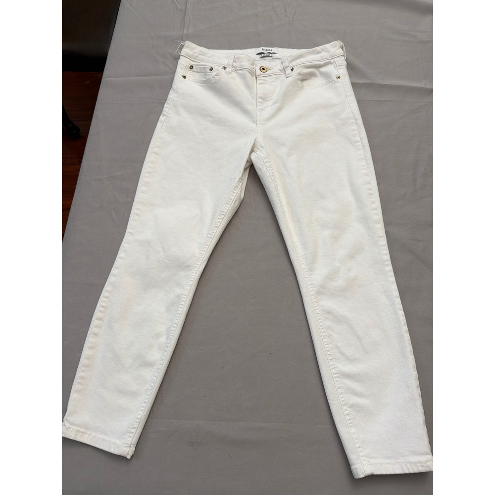 Pistola Los Angeles White Straight Leg Jeans Size 30 Brass Hardware Denim